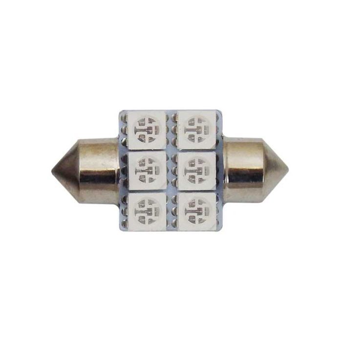 Motolite Globe 2Pc Smd Festoon 31mm 6Chips Blue