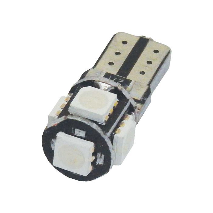 Motolite Globe 2Pc Wide Smd T10E 5Chips Canbus White