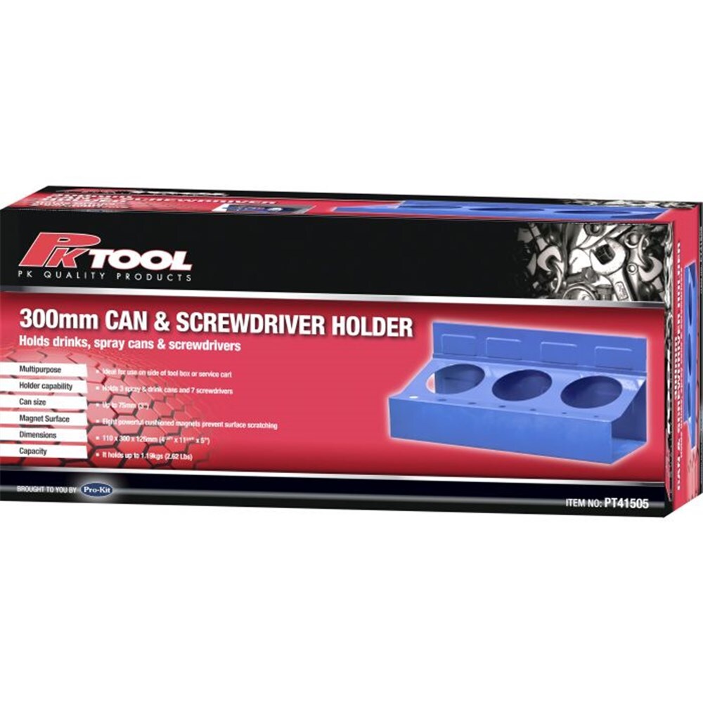 PK Tools Magnetic Tool Box Mounted Parts Tray With Can & Screwdriver Holder PT41505