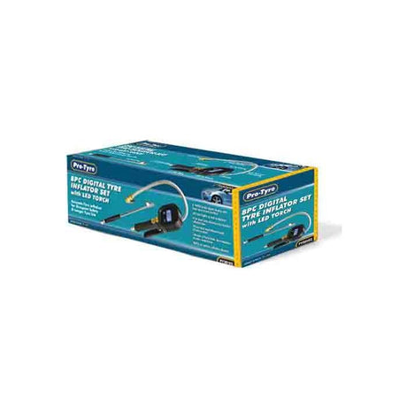 Protyre 8Pc Digital Tyre Inflator Set With Led Torch