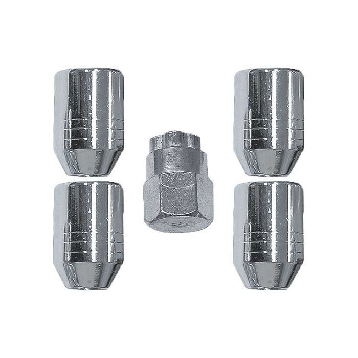 Protyre Lock Nut Set 5Pc Steel Wheel Chrome 7/16''