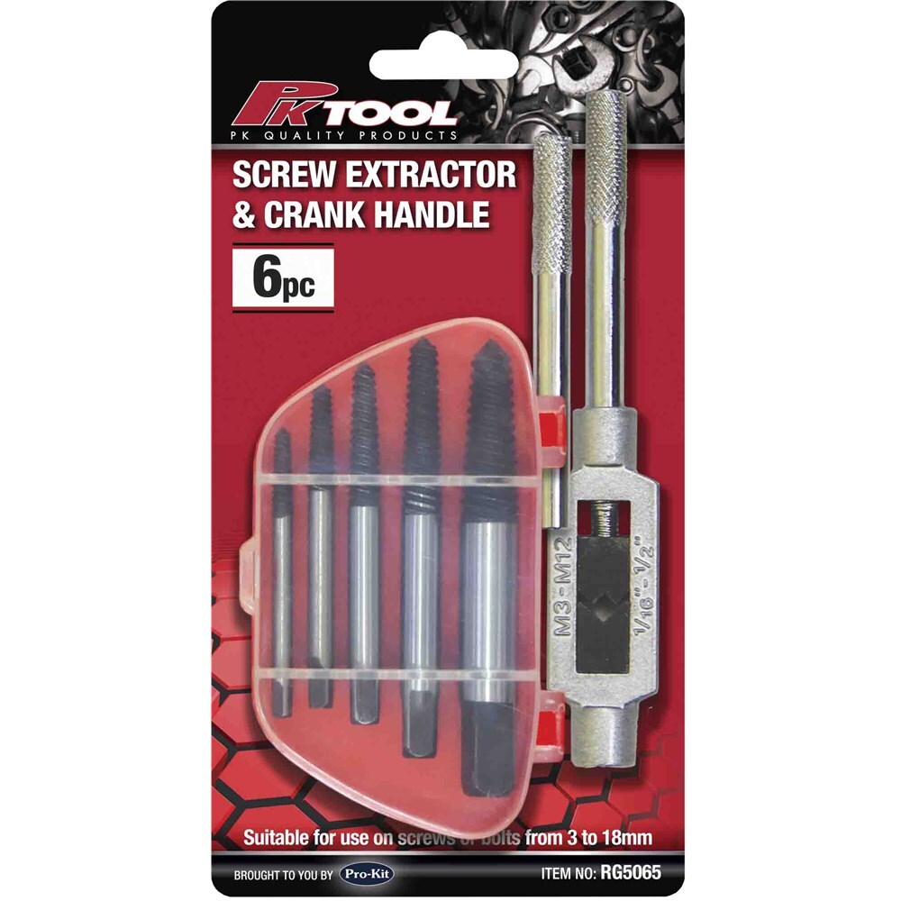 PK Tools Bolt & Screw Extractor & Handle Set 6 Piece RG5065 – Tools.com ...