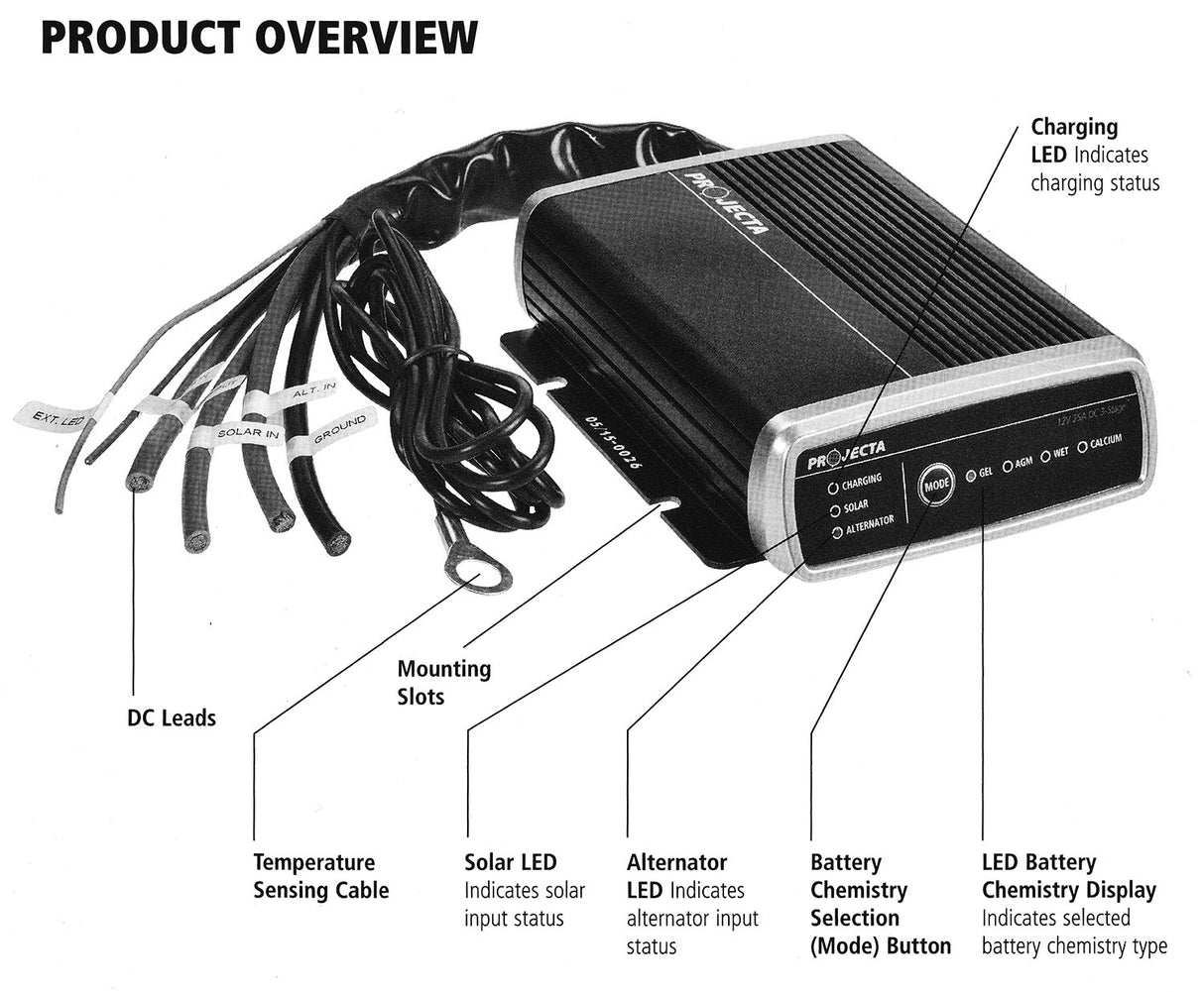 Projecta 12V Volt Dc To Dc 25A Amp Battery Charger Agm Deep Cycle Solar Lv Idc25