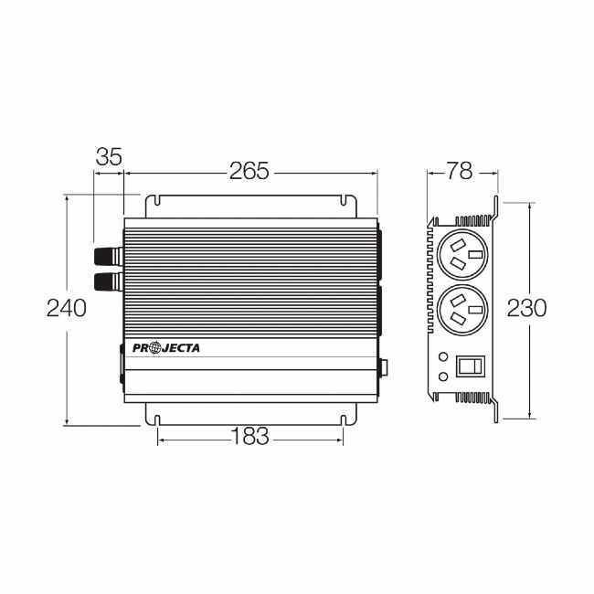 Projecta Power Inverter 1000W 24 Volt DC To 240 AC