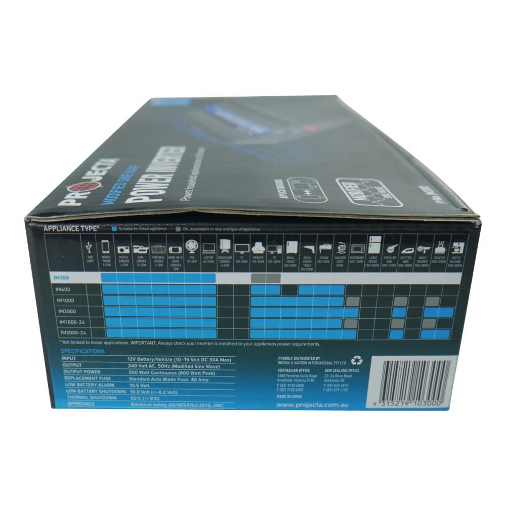 Projecta 300 Watt Inverter 12 Dc Volt To 240 Volt Step Down Converter New Im300
