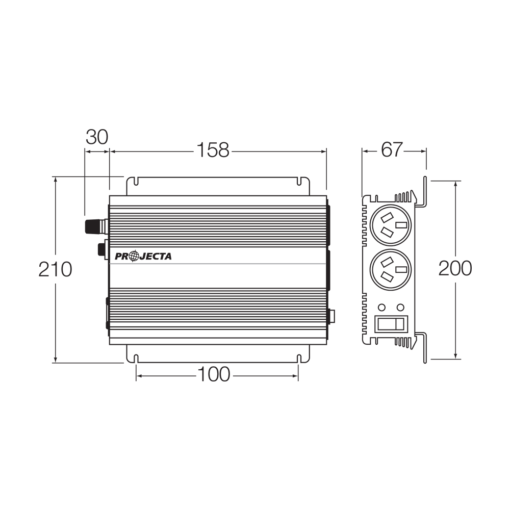 Projecta 600W 12V Modified Sine Wave Inverter Lithium Battery