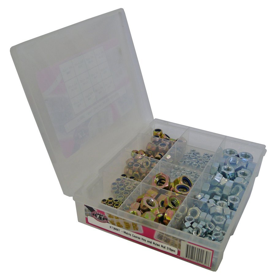 Metric Coarse Hex & Nyloc Nuts 310 Piece Blister Pack