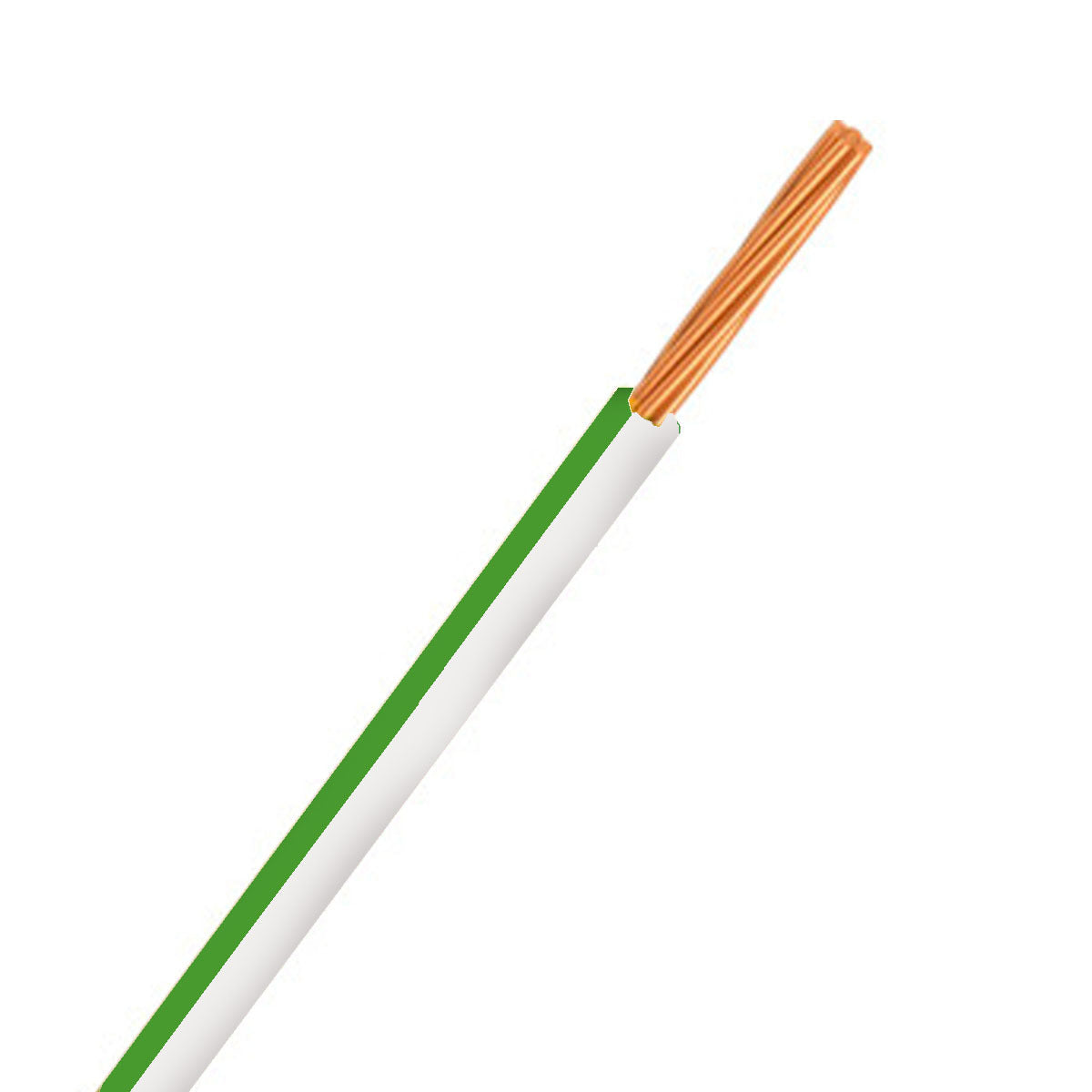 Automotive Single Core Cable 3mm White & Green,16 .30 Stranding 30M Roll