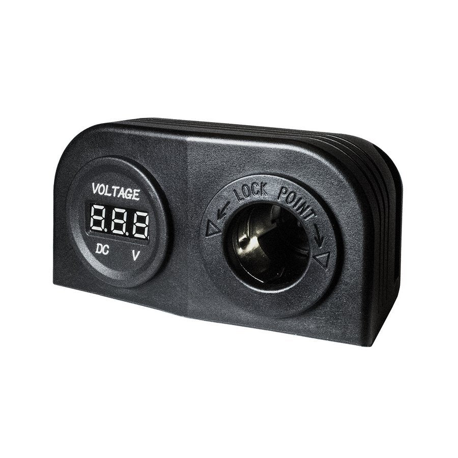 Accessory Socket 12V LCD Voltage Display Surface Mount