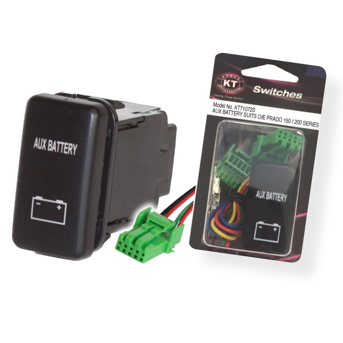 Large OE Style Toyota Push Switch â€˜Momentary Batteryâ€™ On Off Suits 70 Series & 120 Series Prado Retail Blister Qty 1