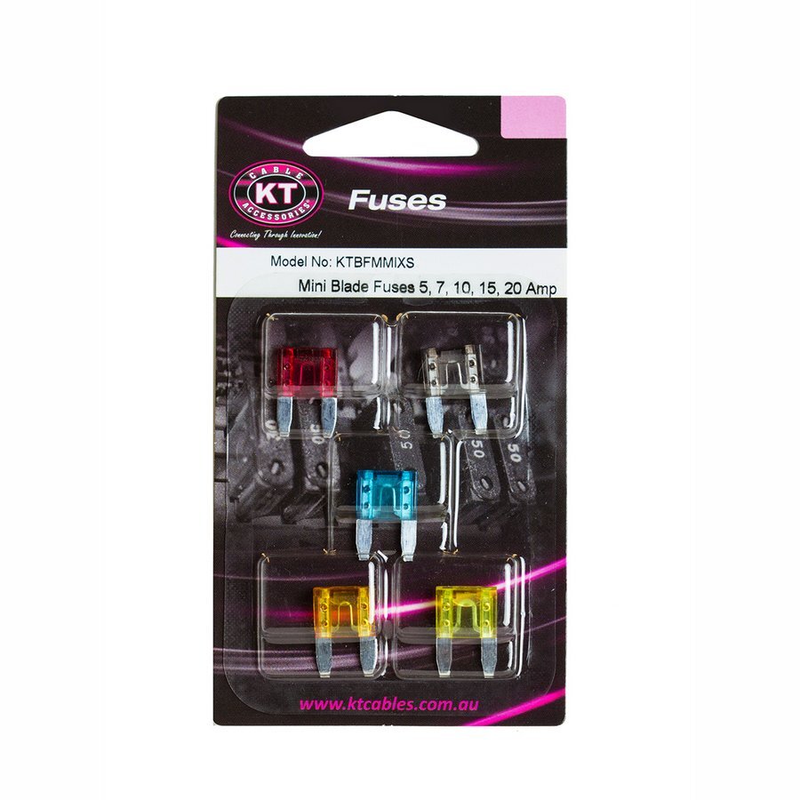 Mini Blade Fuses 5Amp 7.5Amp 10Amp 15Amp 20Amp Blister Pack 5Pcs