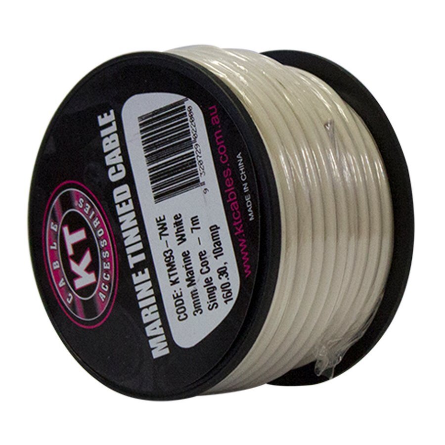 Automotive Single Core Cable White 3mm 16 .30 Stranding 7M Mini Spool