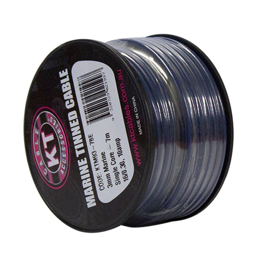 Marine Tinned Single Core Cable Blue 4mm 26 .30 Stranding 4M Mini Spool