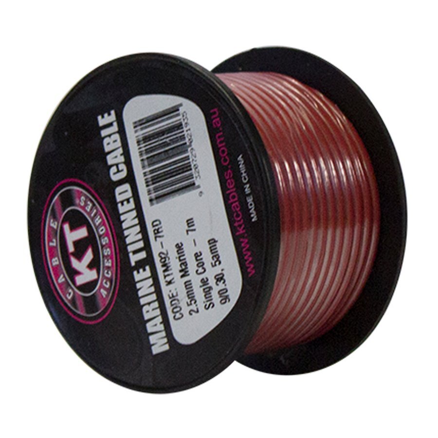 Marine Tinned Single Core Cable Red 4mm 26 .30 Stranding 4M Mini Spool