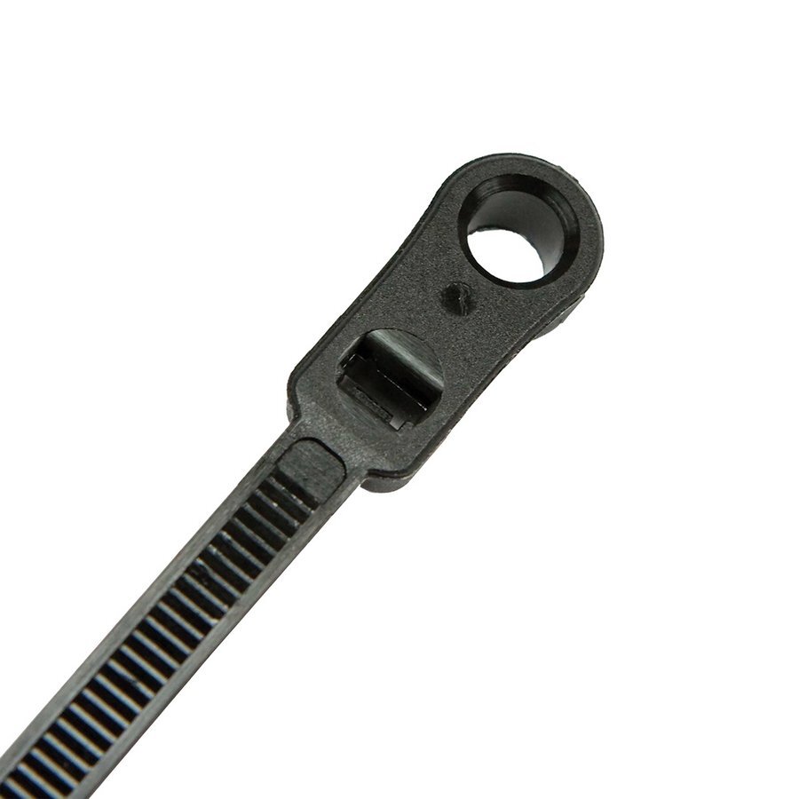 Mounting Head Cable Ties Black UV Treated 150mm Long x 3.6mm Wide 100 Pack