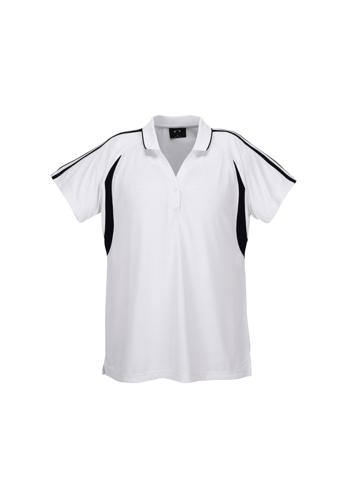 Biz Collection Ladies Flash Polo Forest/White