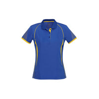 Biz Collection Ladies Razor Polo Grey/Fluoro Orange