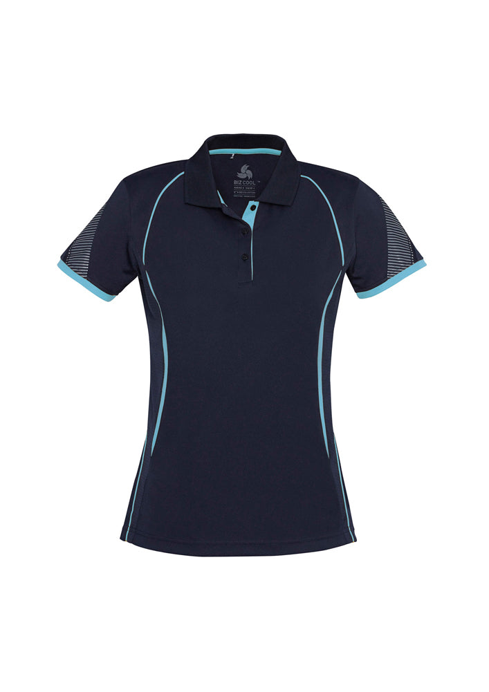 Biz Collection Ladies Razor Polo Navy/Sky