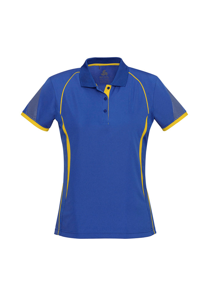 Biz Collection Ladies Razor Polo Royal/White