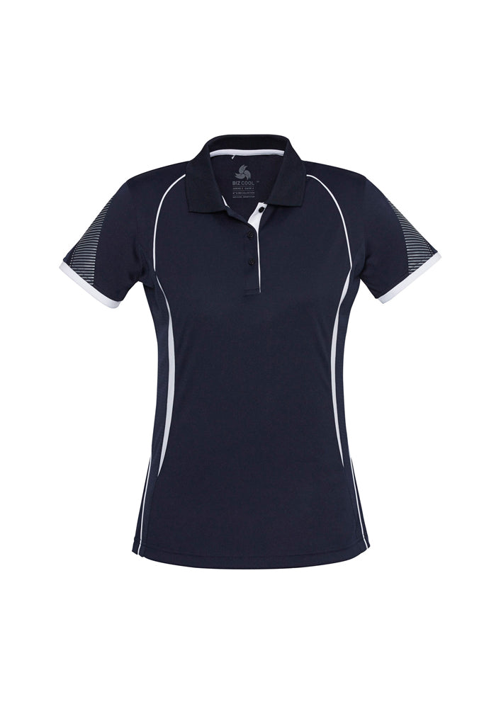 Biz Collection Ladies Razor Polo Royal/White