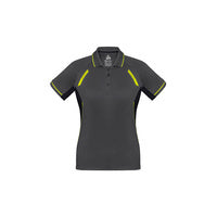 Biz Collection Ladies Renegade Polo White/Black/Silver