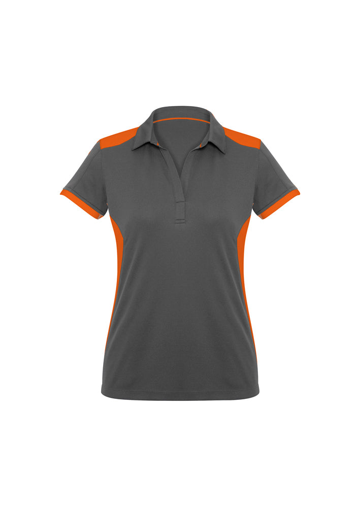 Biz Collection Ladies Rival Polo Grey/Fluoro Lime