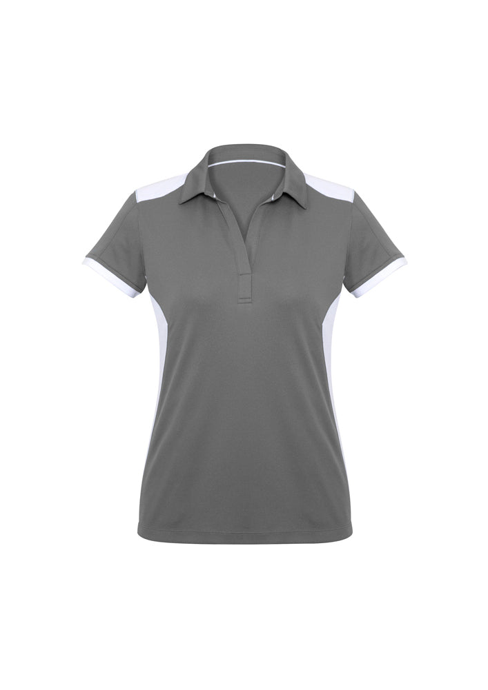 Biz Collection Ladies Rival Polo Grey/Fluoro Lime