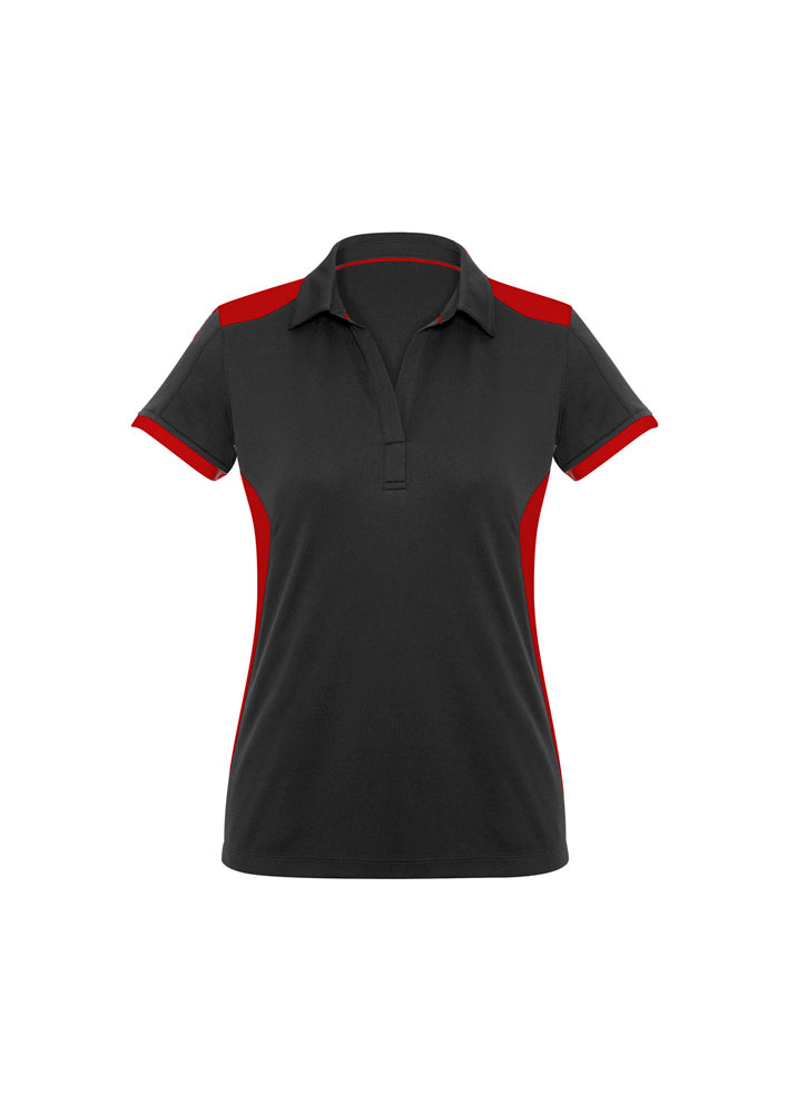 Biz Collection Ladies Rival Polo Grey/Fluoro Lime