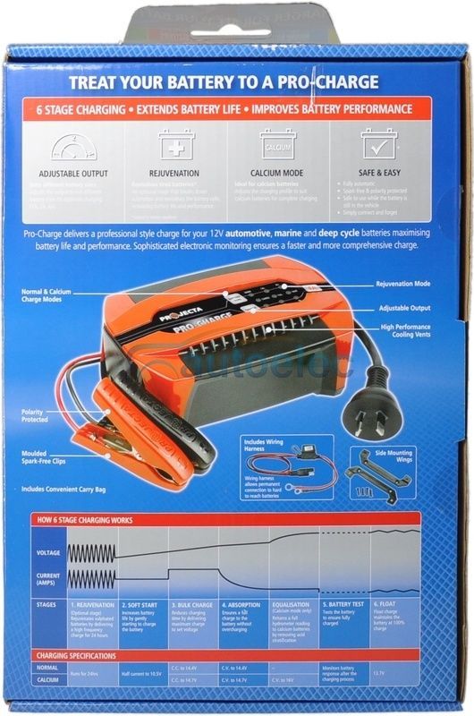 Projecta Pc400 12V 12 Volt Battery Charger 6 Stage 4 Amp 4A  Agm Gel Sla New