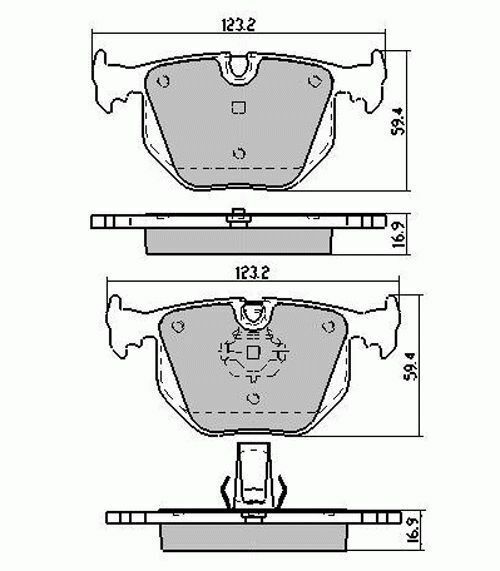 RDA Rear Disc Brake Pads for BMW 7 Series E32 740i V8 1992-6/1994