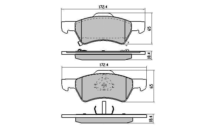 RDA Front Disc Brake Pads for Chrysler Voyager RG 2.5 2001-2005 Type2