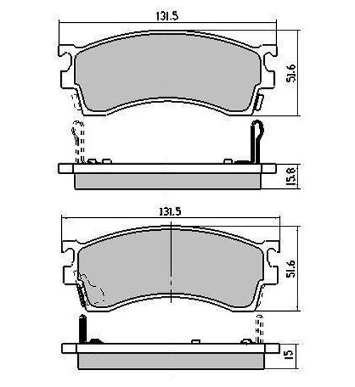 RDA Front Disc Brake Pads for Eunos 500 2.0 Litre 1994-9/1999
