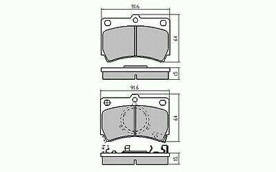 RDA Front Disc Brake Pads for Ford Laser KC KE(Non Turbo) TX3 1985 - 1990