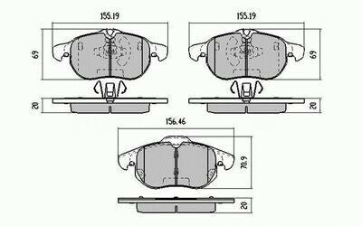RDA Front Disc Brake Pads for Holden Vectra 2.8 Turbo 6/2003-2/2006 +2 CLIPS