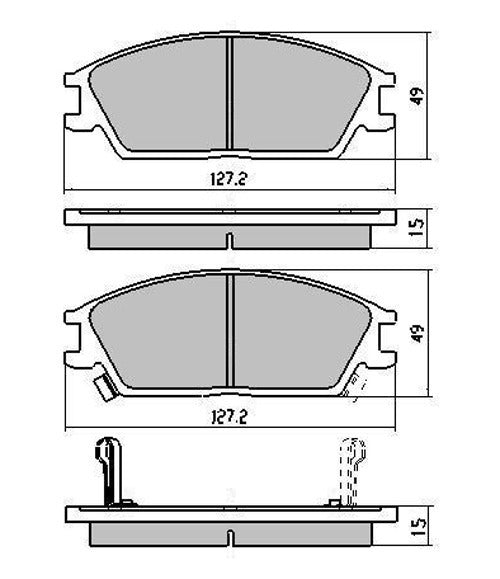 RDA Front Disc Brake Pads for Hyundai Excel HA 3 1/1988-1994