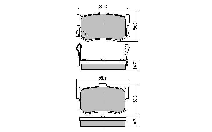 RDA Rear Disc Brake Pads for Hyundai Sonata Y1 2/1989-4/1993