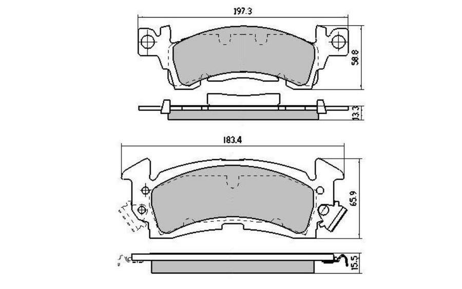 RDA Front Disc Brake Pads for Jeep Cherokee 1974-1985