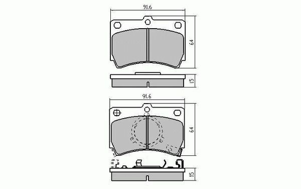 RDA Front Disc Brake Pads for Mazda 323 BF 1.6 4WD Turbo 11/1985-1989