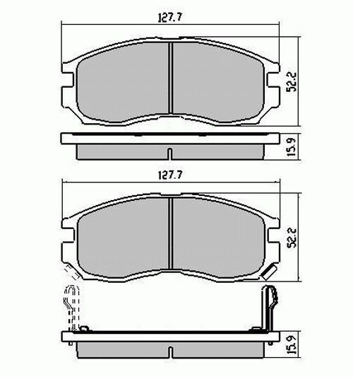 RDA Front Disc Brake Pads for Mitsubishi RVR 1994-1997(W SINGLE PISTON CALIPER)