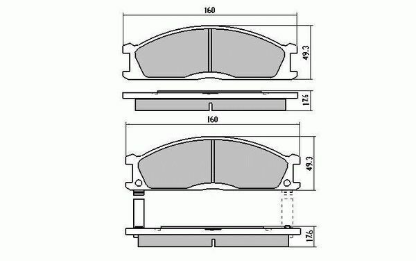 RDA Front Disc Brake Pads for Nissan Navara D22 4WD 1/2008-Onwards