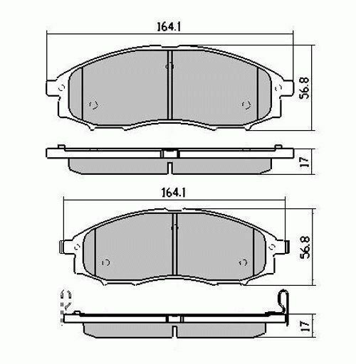 RDA Front HD Disc Brake Pads for Nissan Navara D22 4WD 10/2001-1/2008