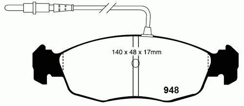 RDA Front Disc Brake Pads for Peugeot 306 1.4i 1.6i 1.8 1993-2003