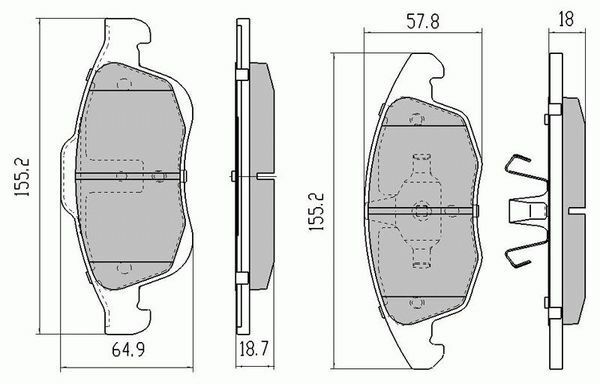 RDA Front Disc Brake Pads for Peugeot Partner 1.6D 1.6TD 2008-ON