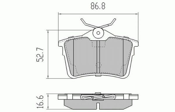 RDA Rear Disc Brake Pads for Peugeot Partner 1.6D 1.6TD 2008-ON