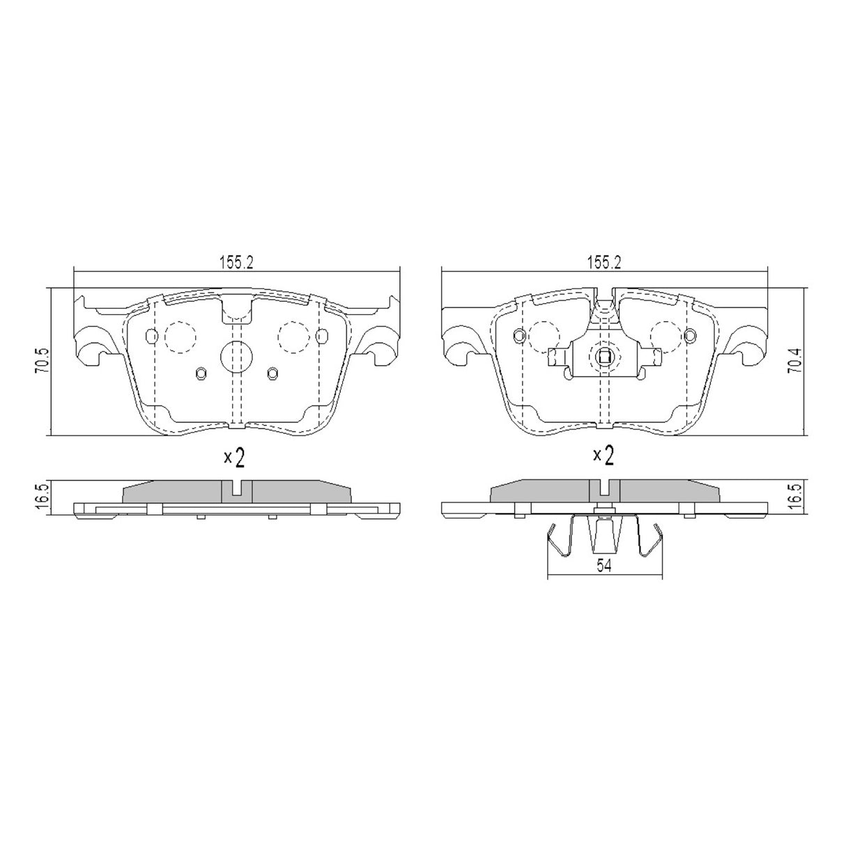 RDA Front Disc Brake Pads for Peugeot 3008 1.6T 2.0TD 2017-2020