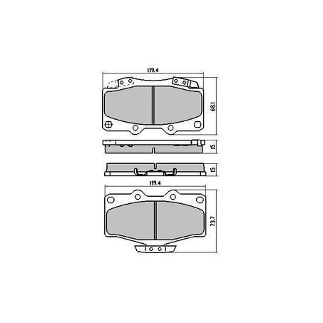 RDA Front Brake pads for Foton Tunland P201 2.8L 2WD, 4WD 2012-2018 Type 2