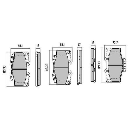 RDA Front Brake pads for Foton Tunland P201 2.8L 2WD, 4WD 2012-2018 Type 1