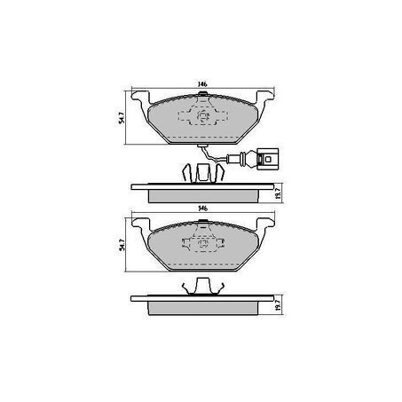 RDA Front Brake pads for Audi A1 1.4T 2011 2015 Type 2 VW Caliper