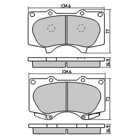 RDA Front Brake pads for Toyota Hilux 2WD GUN136, GUN136R 2.8L 10/2015-On