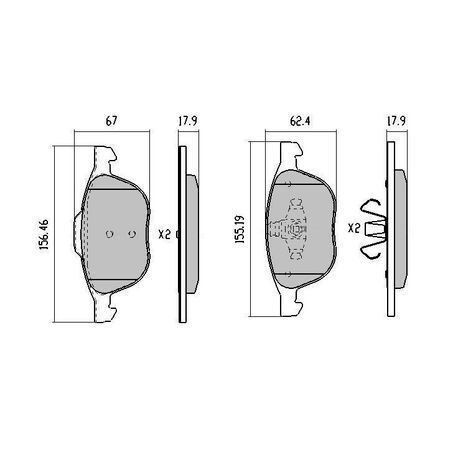 RDA Front Brake pads for Ford Kuga TF 1.6 Ltr Turbo FWD & AWD 3/2013-On